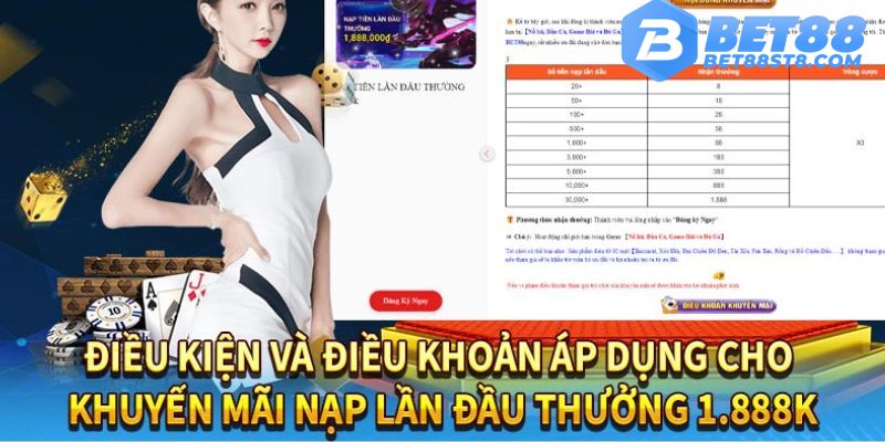 Nội dung khuyến mãi nạp lần đầu thể thao BET88 